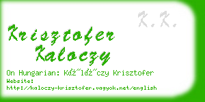 krisztofer kaloczy business card